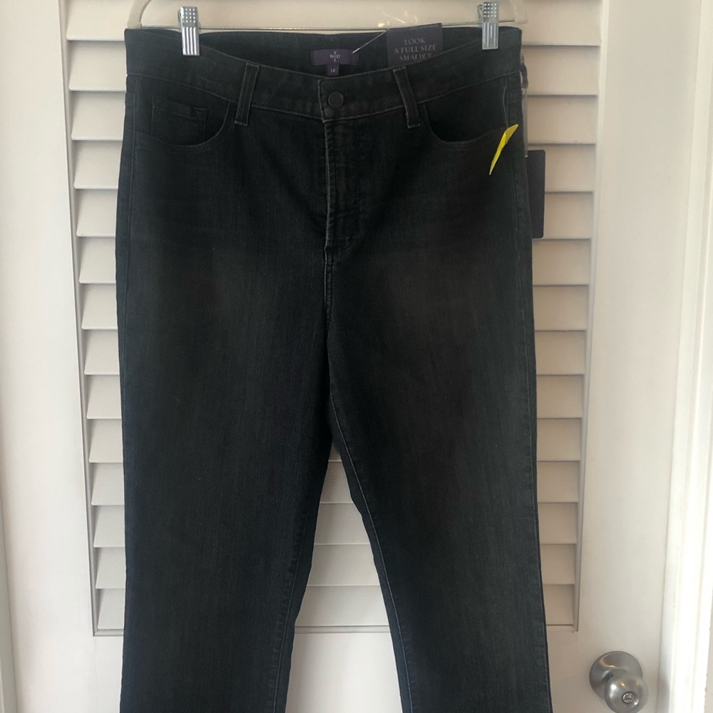 NYDJ - NWT Faded Black Jeans with Black Crystals on back pockets!